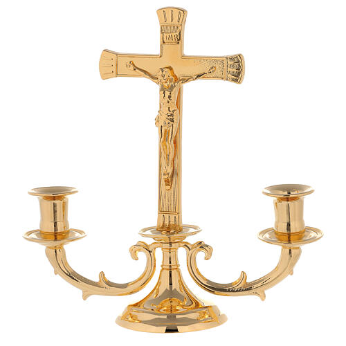 Candelabro con cruz para altar 1