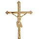 Altar cross with 2 candle holders in brass s2