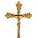 Crucifix d'autel et chandeliers laiton 38x19 cm s2