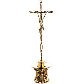 Croix d'autel stylisée laiton