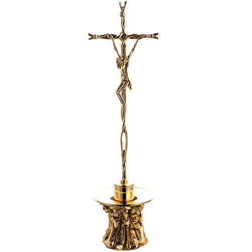 Croix d'autel stylisée laiton 1