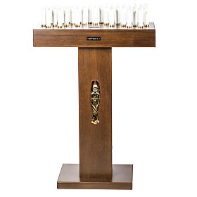 Amboni, inginocchiatoi, complementi d'arredo: Candeliere votivo elettrico blindato legno tinto noce