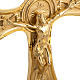 Cruz y candelabros de altar en bronce fundido dorado s3