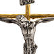 Crucifixo e castiçais 3 velas com anjos em bronze moldado s2