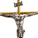 Crucifixo com castiçais 2 velas anjos em bronze moldado s2