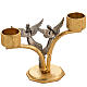 Altar cross and candle holders with angels and flames in bronze s5