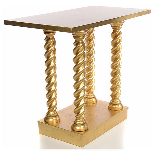 Altar in beech wood with columns 120 x 80 cm 4