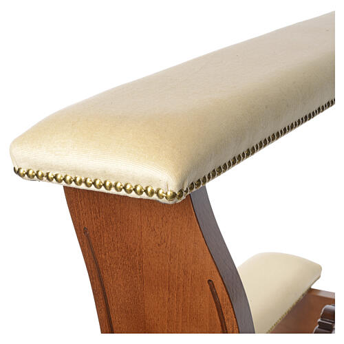 Inginocchiatoio sposi legno noce velluto avorio 5