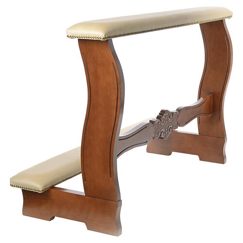 Inginocchiatoio sposi legno noce velluto avorio 7