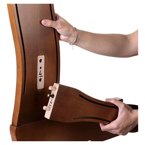 Inginocchiatoio sposi legno noce velluto avorio 9