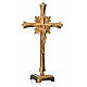 Altar set with crucifix and 2 candlesticks in gold-plated brass s2