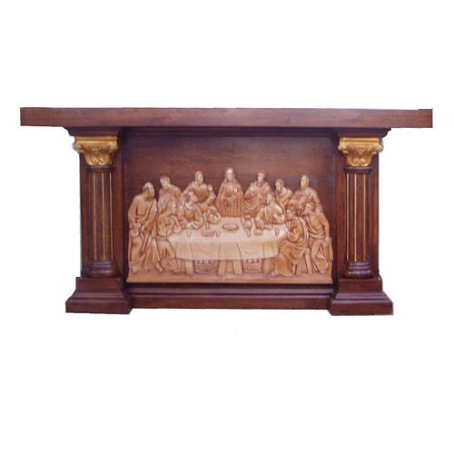 Altar in hand carved wood, Last Supper image 1
