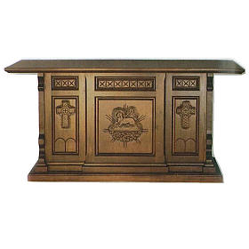 Ambos, Kniebänke, Einrichtungsgegenstände: Altar aus Holz gotisches Stil Agnus Dei, 200x89x98cm