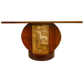 Ambones, reclinatorios, mobiliario religioso: Altar de madera maciza entallada a mano 180x80 cm