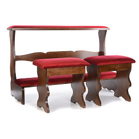 Ambos, Kniebänke, Einrichtungsgegenstände: Brautbetstuhl aus Holz mit 2 Hocker