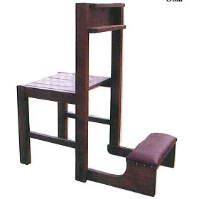Ambons, prie-dieu, compléments d'ameublement: Chaise avec Prie-Dieu pliable en bois 87x40x35 cm