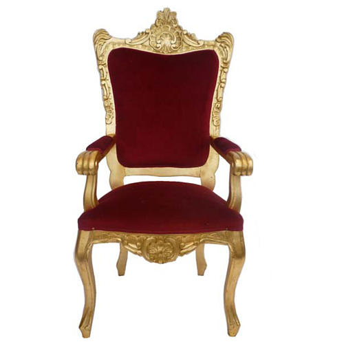 Chair, baroque style in carved wood, gold leaf H145 cm 1