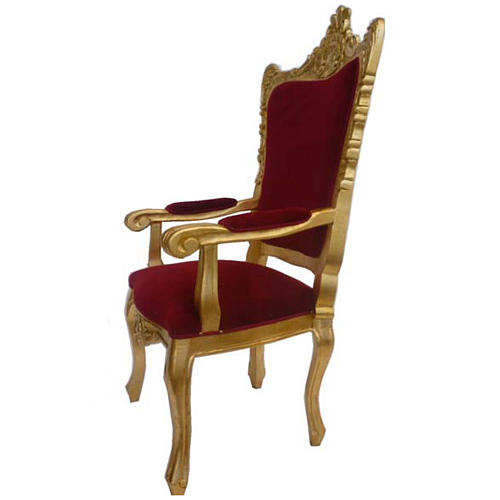 Chair, baroque style in carved wood, gold leaf H145 cm 2