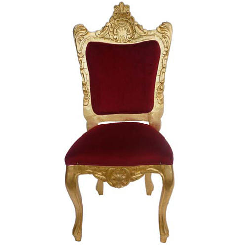 Chair, baroque style in carved wood, gold leaf H130 cm 1