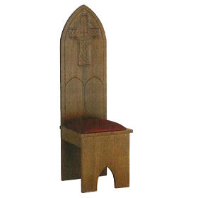 Ambons, prie-dieu, compléments d'ameublement: Chaise bois massif style gotique 150x47x47 cm