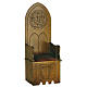 Sillón de madera de estilo gótico 160x65x56 cm escudo franciscano s1