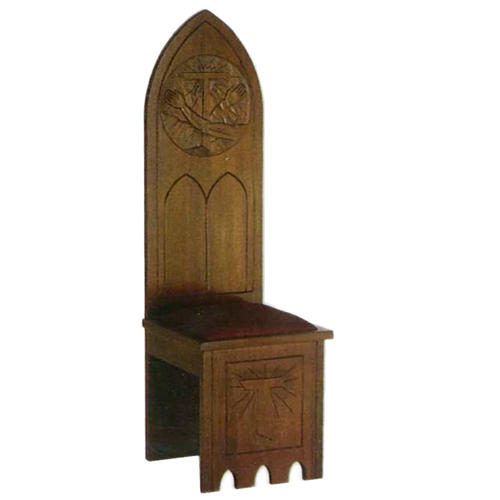 Wooden chair, gothic style 150x47x47 cm, Franciscan symbol 1