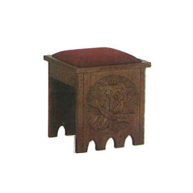 Ambos, Kniebänke, Einrichtungsgegenstände: Hocker Holz gotisches Stil Mariensymbol 49x49x49cm