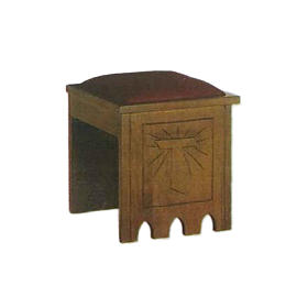 Ambos, Kniebänke, Einrichtungsgegenstände: Hocker mit Mariensymbol gotisches Stil Holz 49x49x49cm