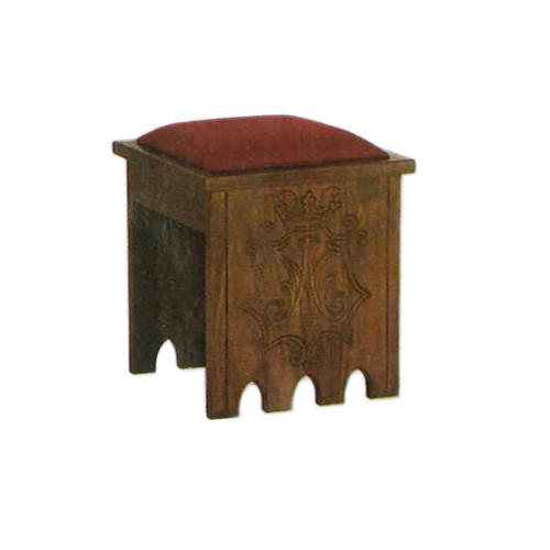 Stool in solid wood, 49x49x49 cm Marian symbol 1
