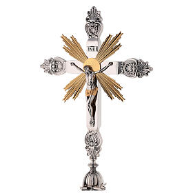 Altar cross in brass, baroque style H80cm