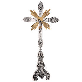 Krzyż ołtarzowy styl barokowy z mosiądzu h 80 cm