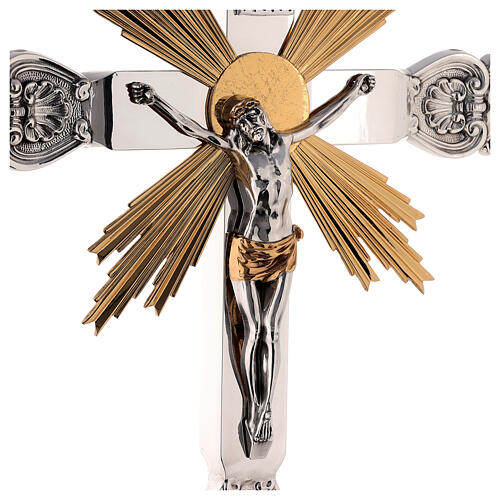 Altar cross in brass, baroque style H80cm 4