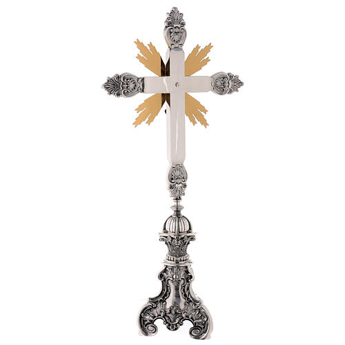 Altar cross in brass, baroque style H80cm 11