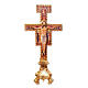 Croix à poser Saint Damien bois sculpté main 75 cm s1