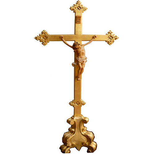 Altar cross in carved wood, 100x45 cm 1