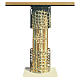 Altar in gold-plated brass and marble base, 92x150x60cm s1