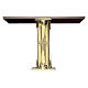 Altar in gold-plated brass and marble base, 95x140x60cm s1