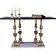 Altar 4 columns baroque style, walnut wood desk 95x180x80cm s1