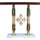 Altar of brass, 2 columns, base of marble, 90x140x60 cm s1