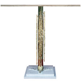 Altar in brass with marble base