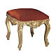Stool in hand-carved wood & gold leaf, with velvet s1