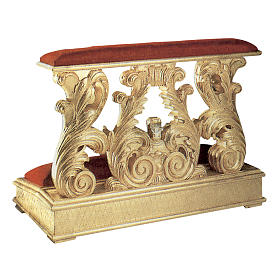 Amboni, inginocchiatoi, complementi d'arredo: Inginocchiatoio legno intagliato a mano foglia oro inalterabile 2 posti