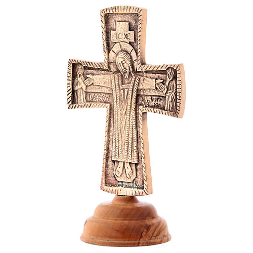Altar crucifix Christ Priest and King Bethlehem monks 20x13cm 3