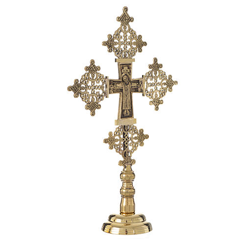 Altar crucifix Christ glorious Bethlehem monks 31x19cm 2
