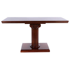 Ambones, reclinatorios, mobiliario religioso: Altar con columna de madera de nogal 170x70x92 cm