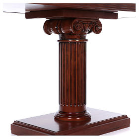 Altar with column in walnut wood 170x70x92cm