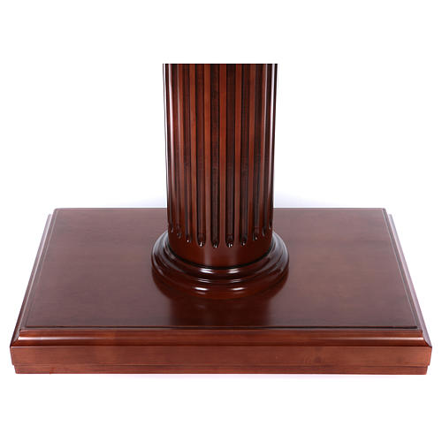 Altar with column in walnut wood 170x70x92cm 7