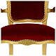 Fotel barokowy orzech włoski kolor złoty aksamit czerwony s2