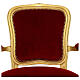 Fotel barokowy orzech włoski kolor złoty aksamit czerwony s4