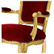 Fotel barokowy orzech włoski kolor złoty aksamit czerwony s6